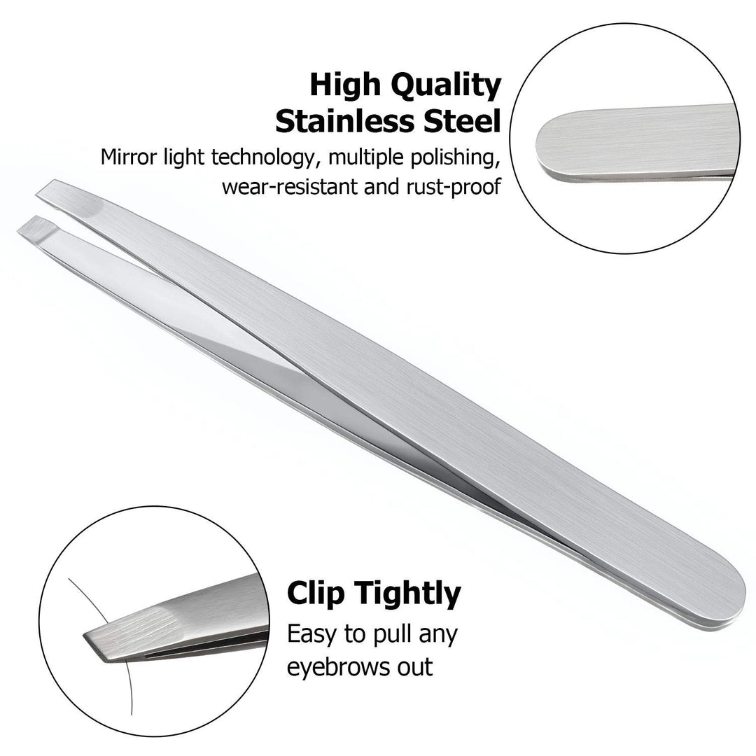 Stainless Steel 2 Sided Slant  Tip Tweezers (12 pieces)