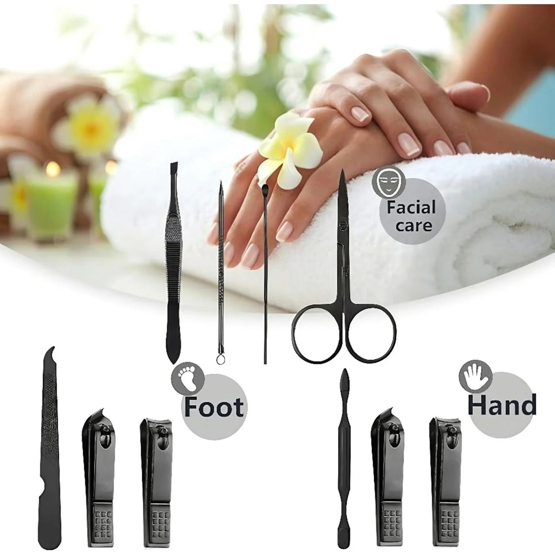 Nail Clippers Set, 8 in 1 Manicure Pedicure Kit with Travel Case, Fingernail & Toenail Clippers Grooming Tools for Men and Women