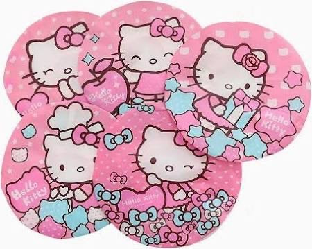 Kawaii Hello Kitty Cartoon Waterproof Shower Caps (12 pieces)