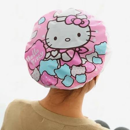 Kawaii Hello Kitty Cartoon Waterproof Shower Caps (12 pieces)