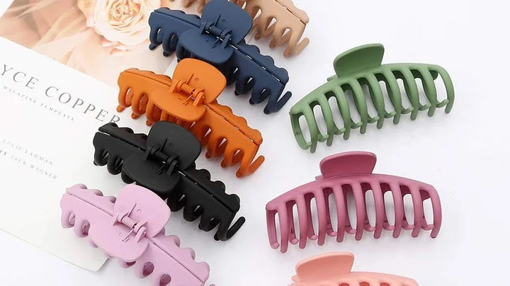 Large Plastic Claw Hair Clips Vibrate Colors-12 Ct.